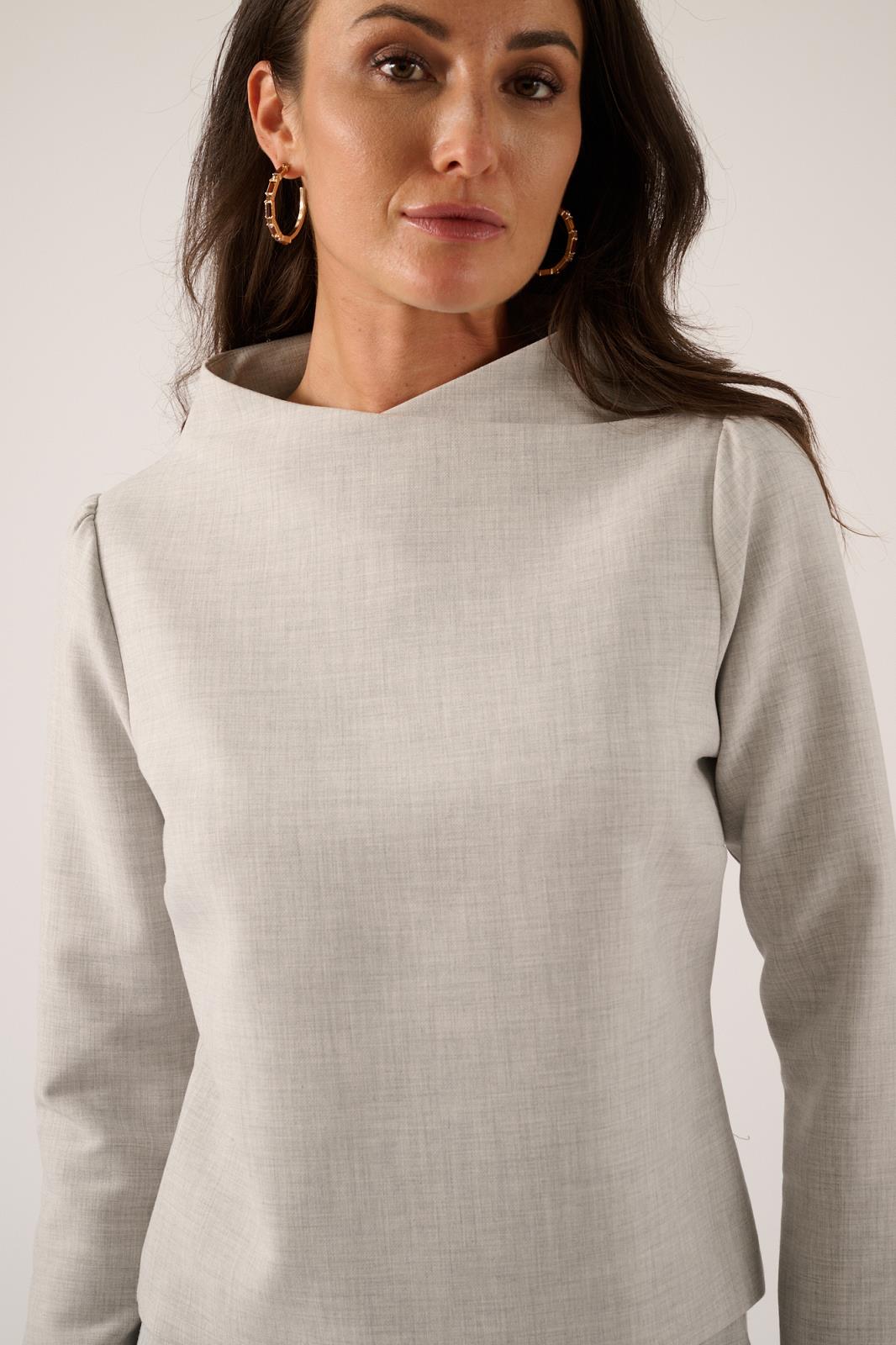 BLOUSE LS-*-UNI-GREY LIGHT