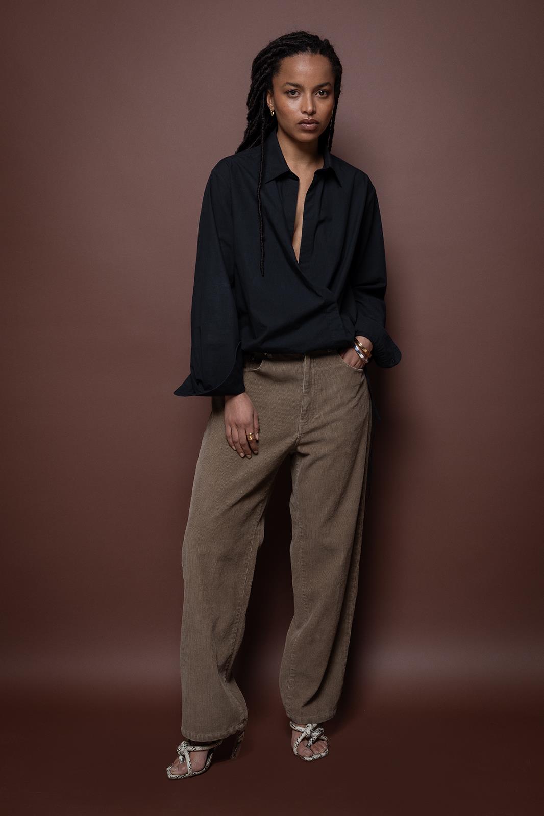 BLOUSE LS-*-UNI-ANTRACITE