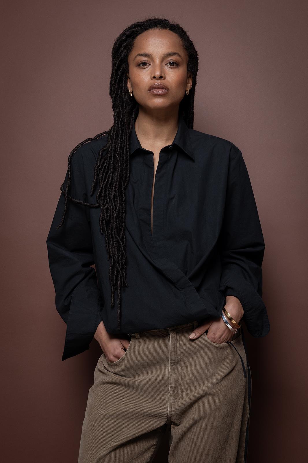 BLOUSE LS-*-UNI-ANTRACITE