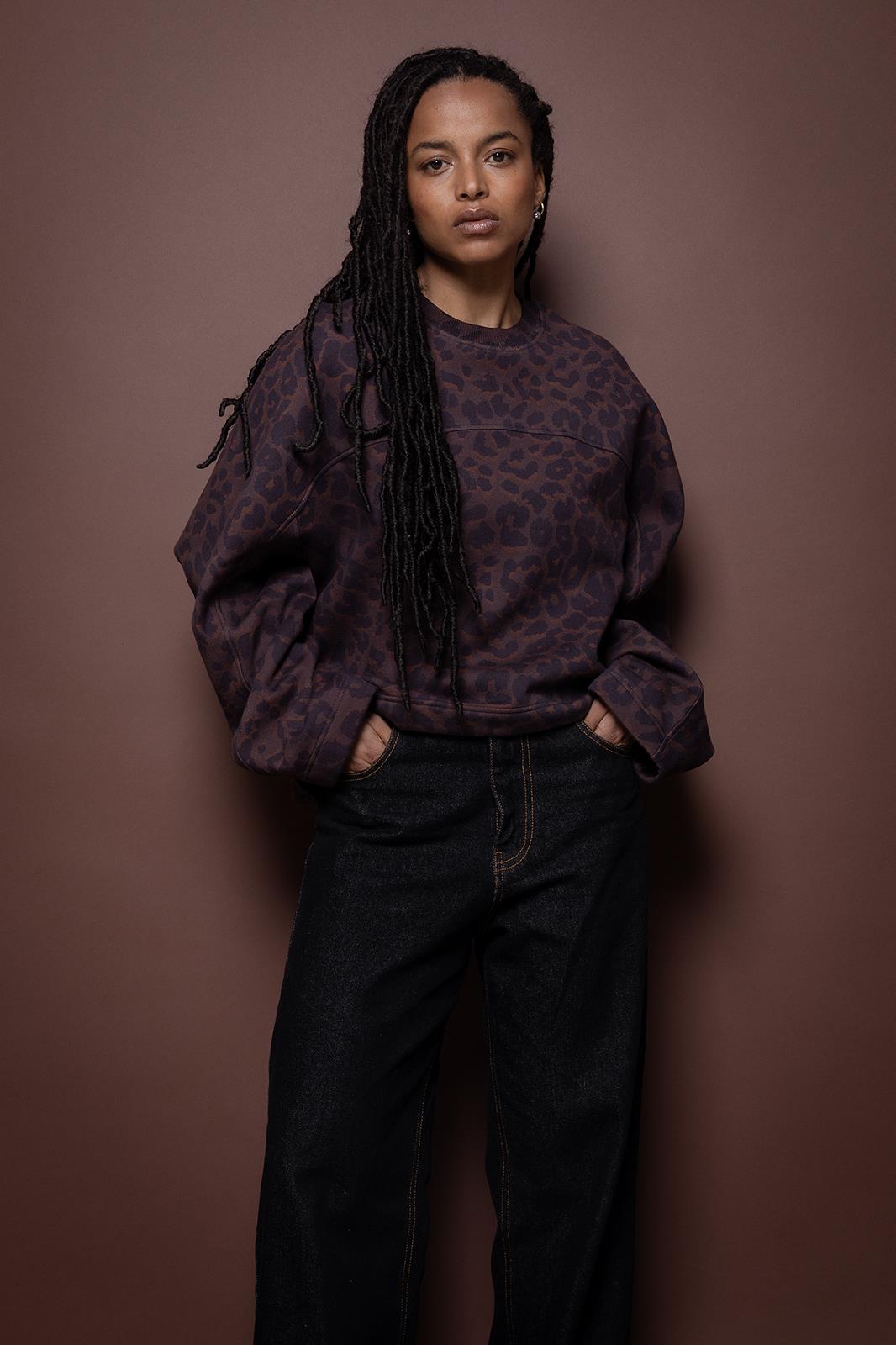 SWEATER LS-ON-UNI-BROWN