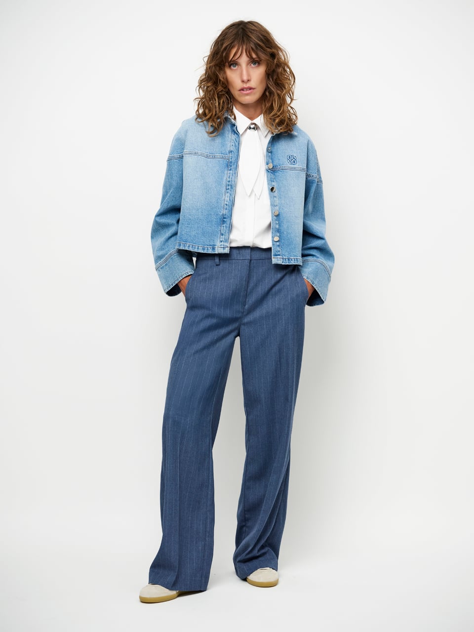 BROEK STREEP BLAUW