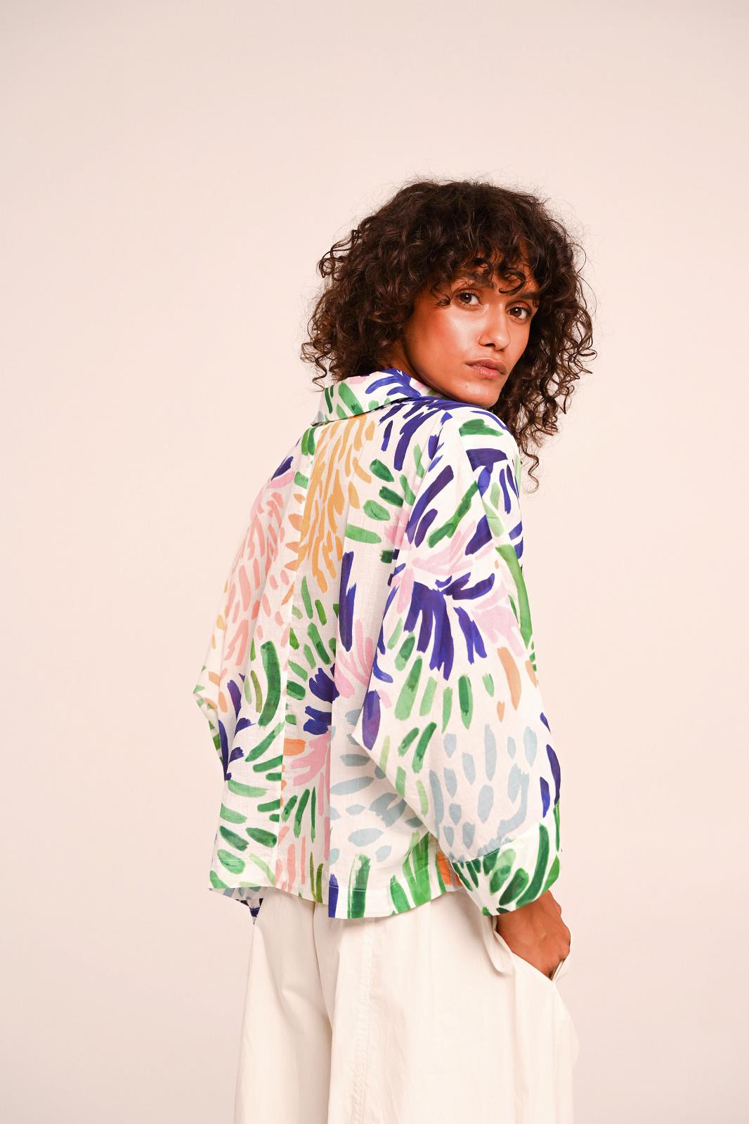 BLOUSE 3/4M PRINT MULTI