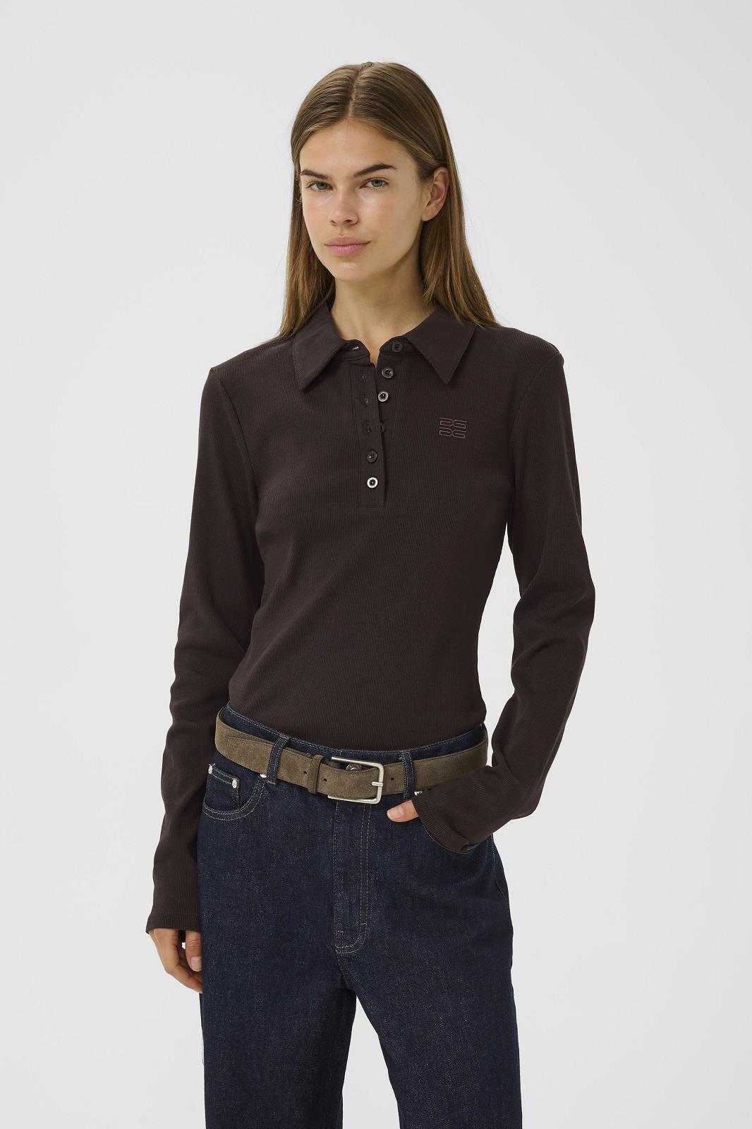 T-SHIRT LS-PN-UNI-BROWN