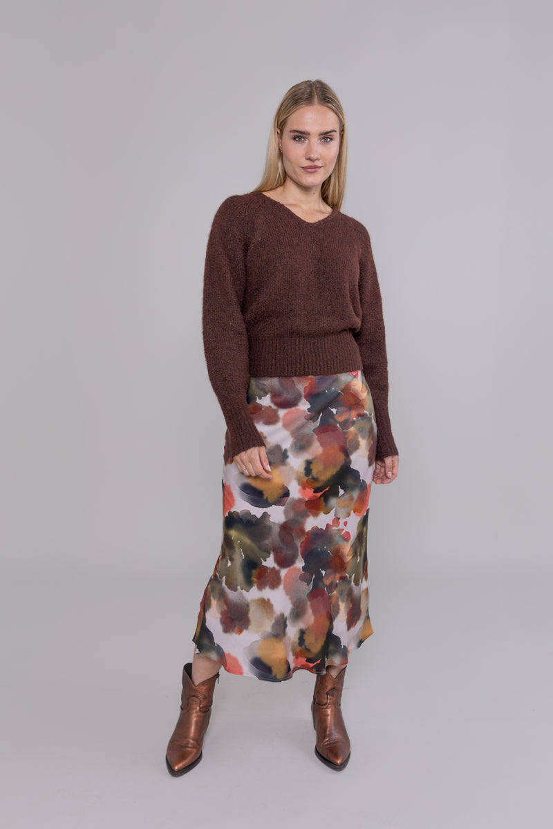 PULL LM VH UNI BORDEAUX