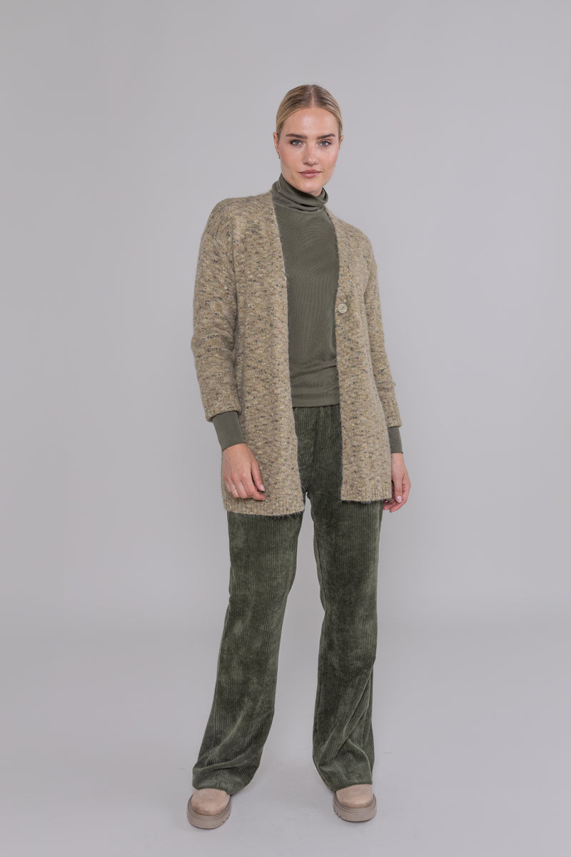 GILET LANG LM UNI GROEN