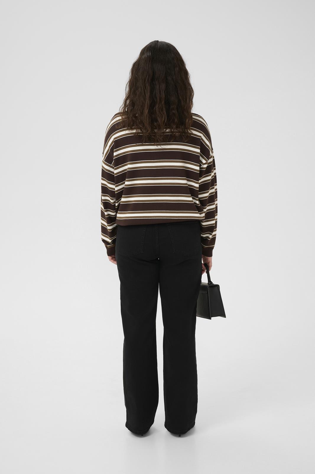 T-SHIRT LS-PN-STRIPE-BROWN