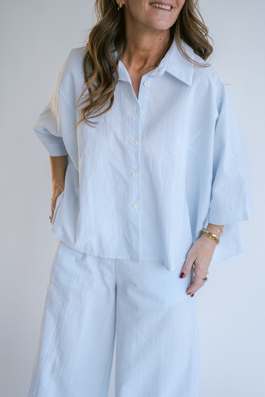 BLOUSE KM RUIT L BLAUW