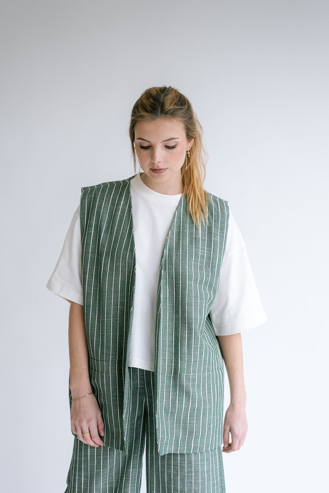 WAISTCOAT STREEP GROEN