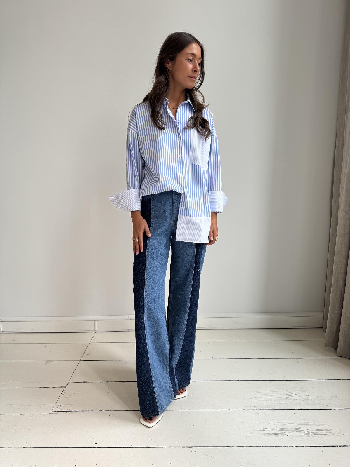 BLOUES LM STREEP BLAUW