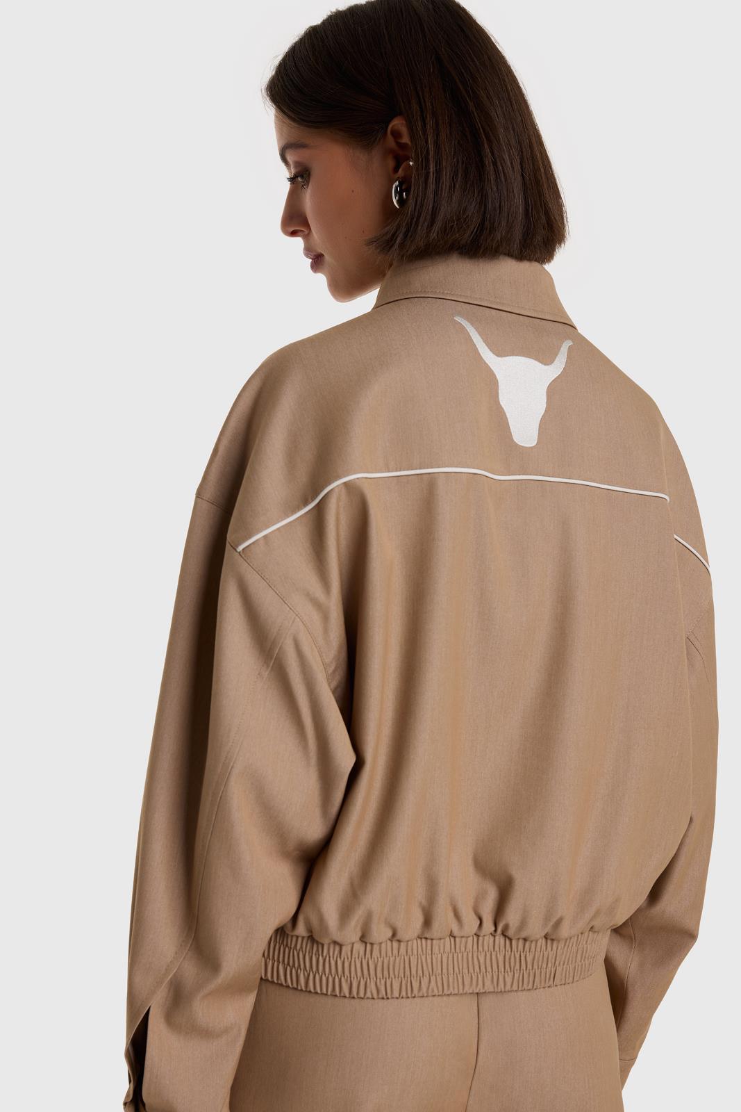 ladies woven 2 tone jacket