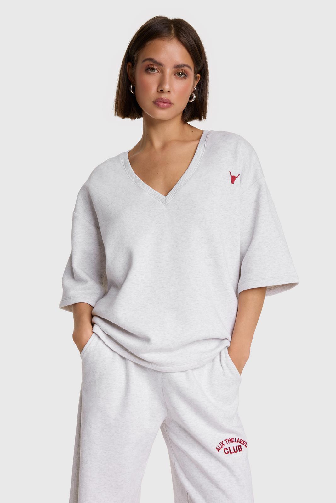 ladies knitted v-neck shortsleeve sweate