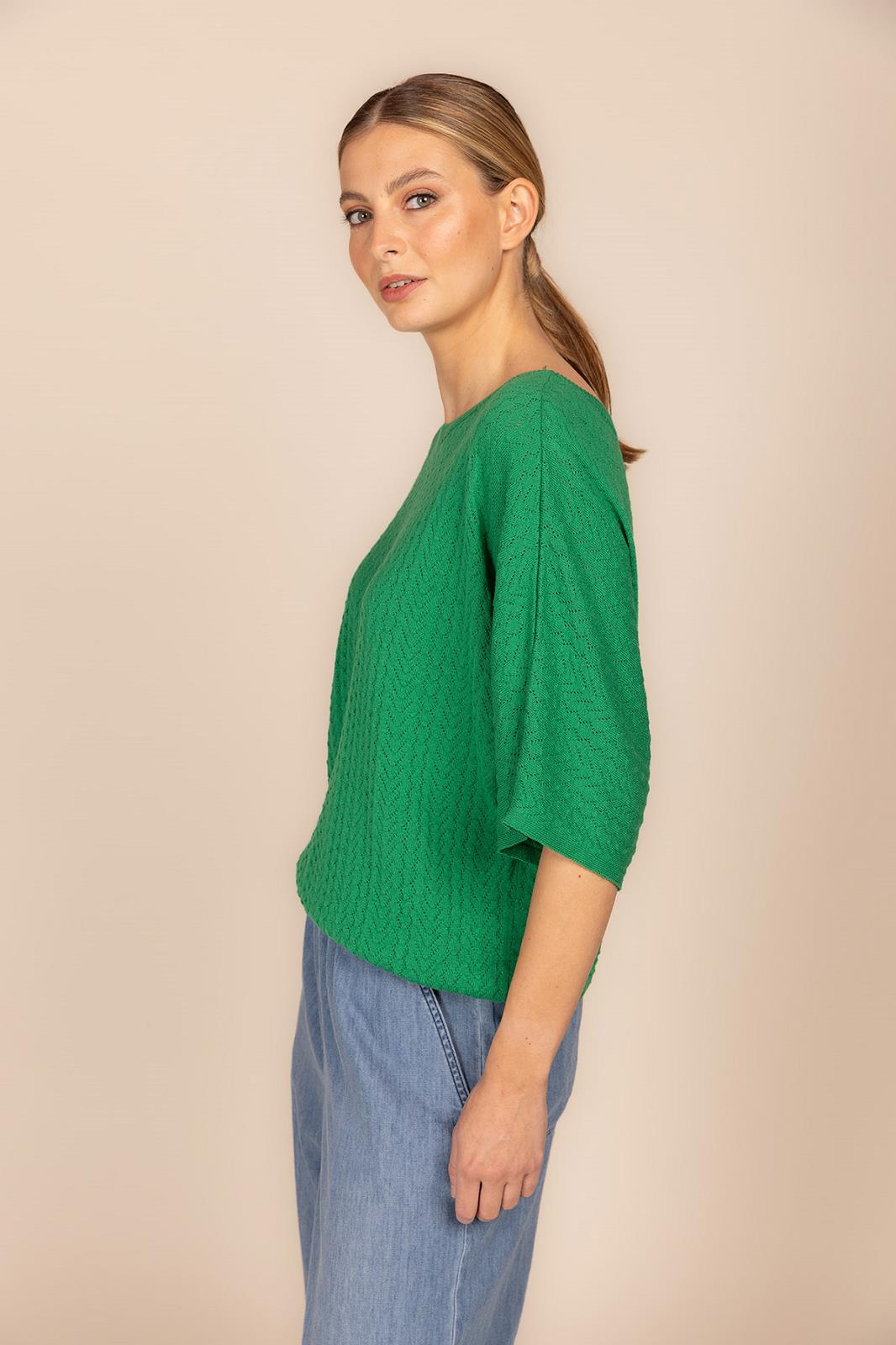 PULL 3/4M UNI GROEN