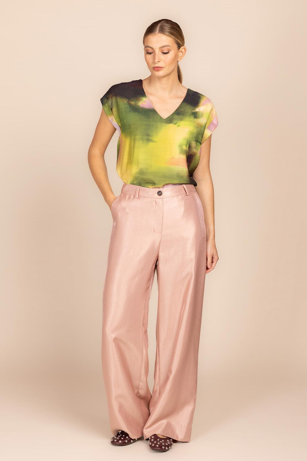 BLOUSE KM PRINT GROEN