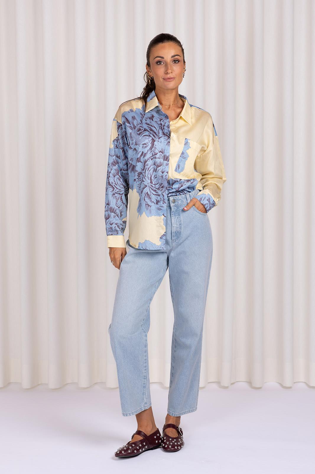 BLOES LM PRINT GEEL/BLAUW