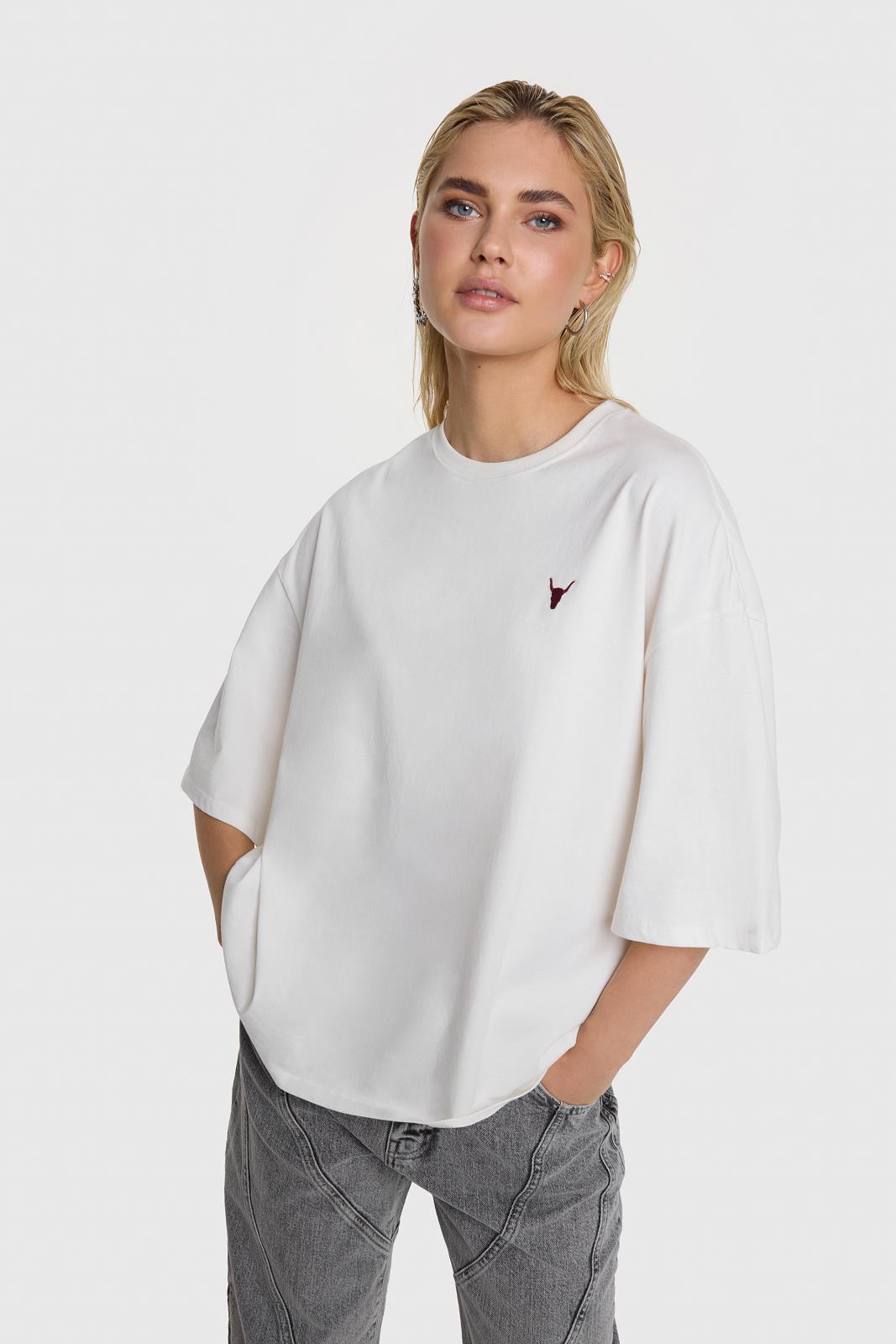 T-SHIRT SS-ON-UNI+PRINT-OFF-WHITE