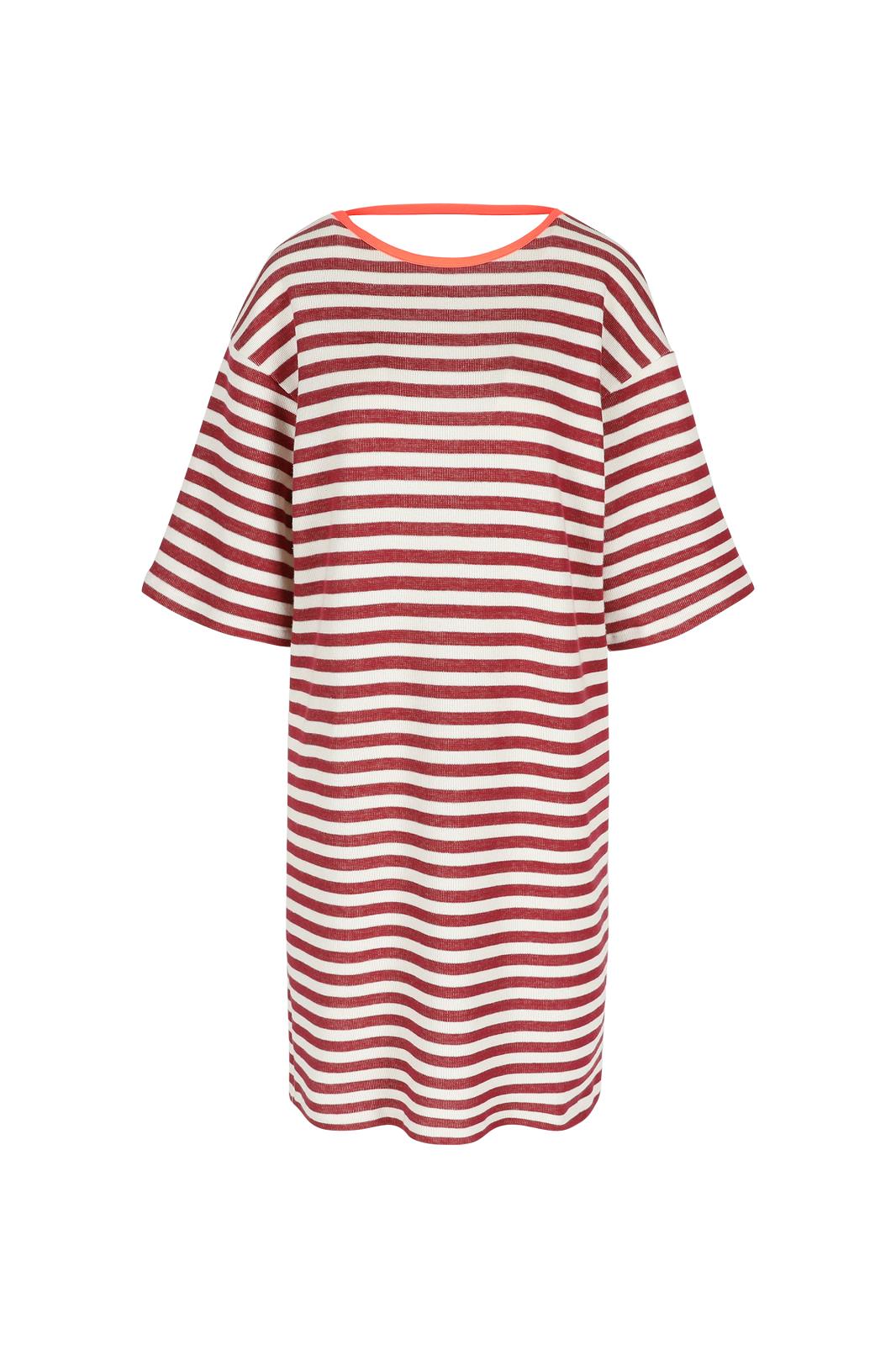 STRIPED T-SHIRT DRESS WITH OPEN BACK ca