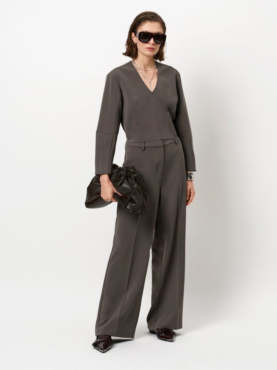 PANTS DRESSED L-*-UNI-TAUPE