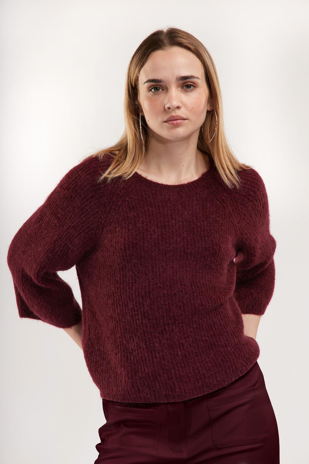 PULL 3/4S-ON-UNI-AUBERGINE