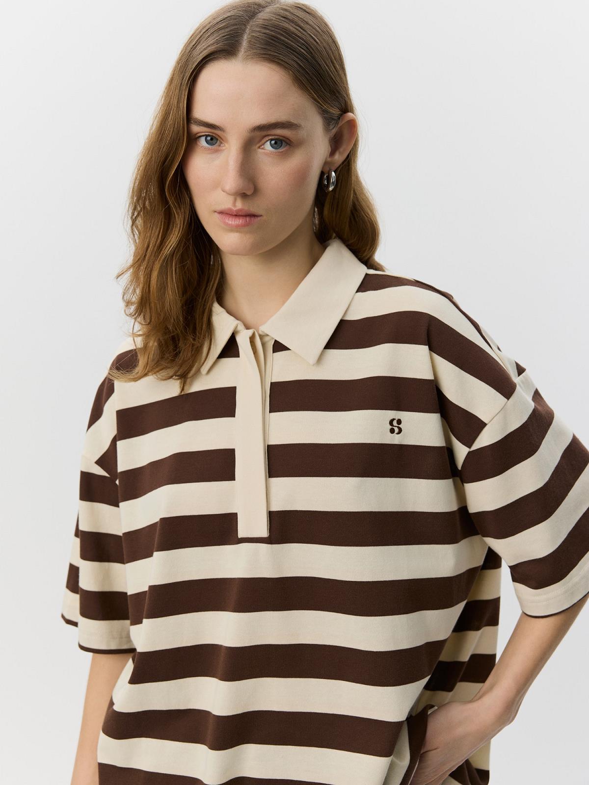 T-shirt POLO KM STREEP GEEL
