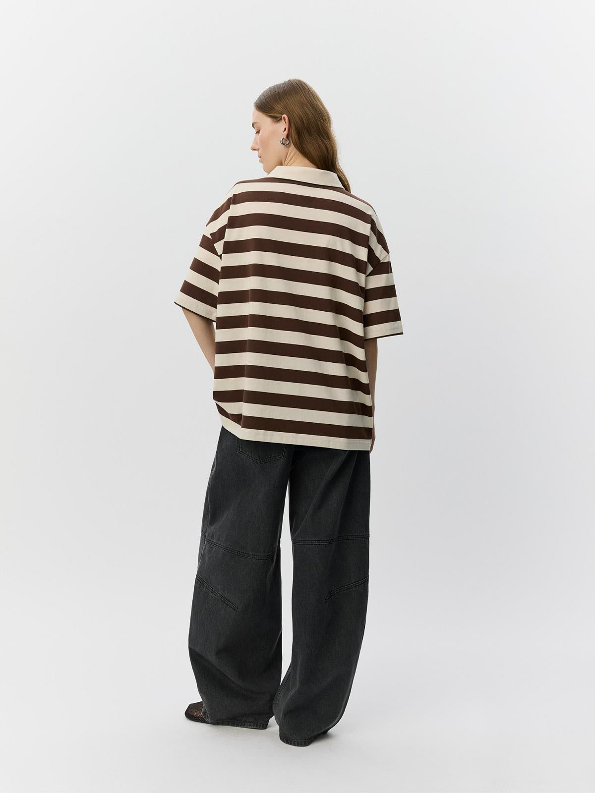 T-shirt POLO KM STREEP GEEL