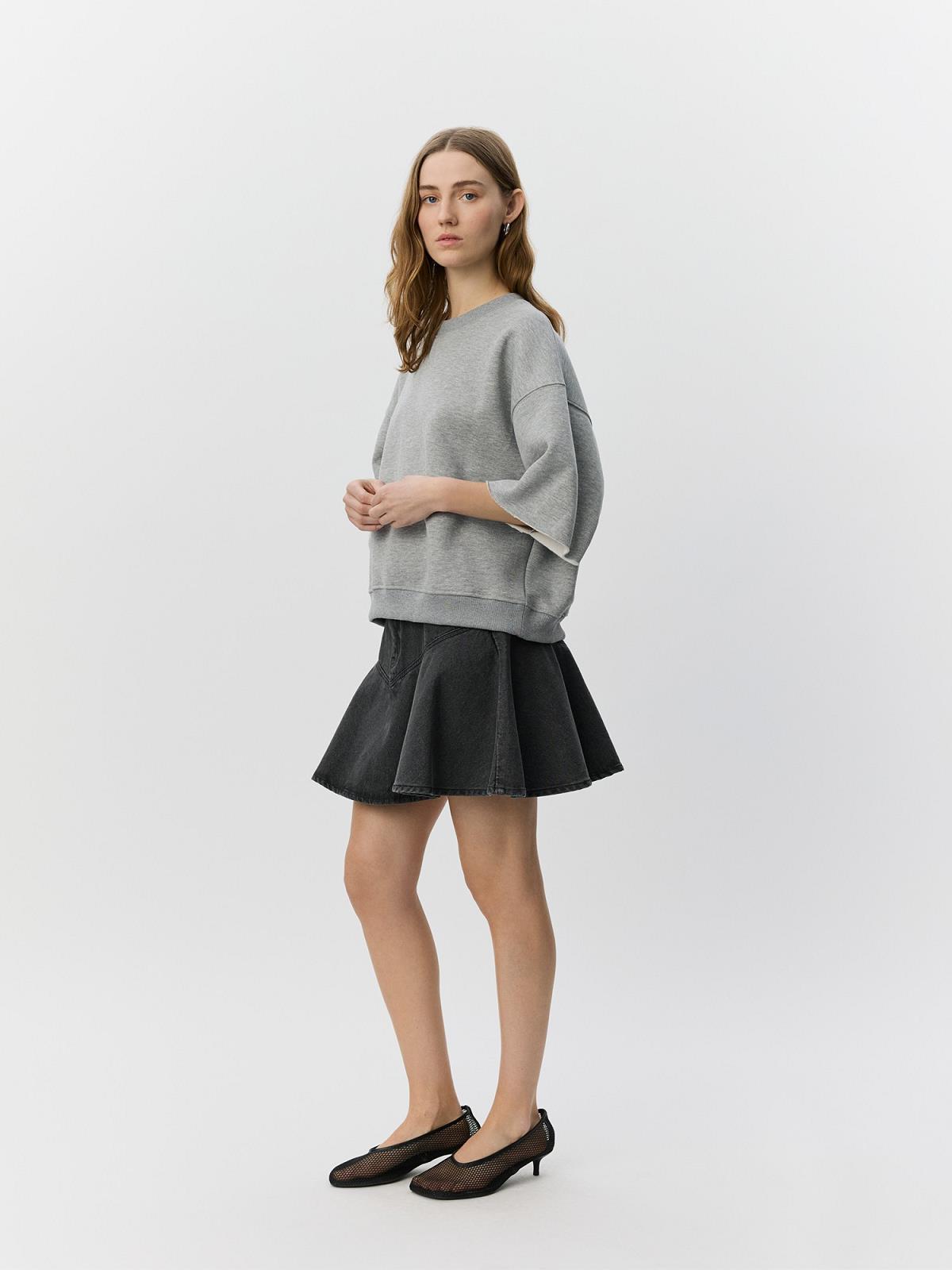 SWEATER SS PRINT GRIJS
