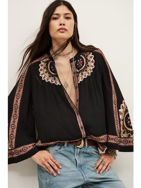 BLOUSE LM UNI + PRINT