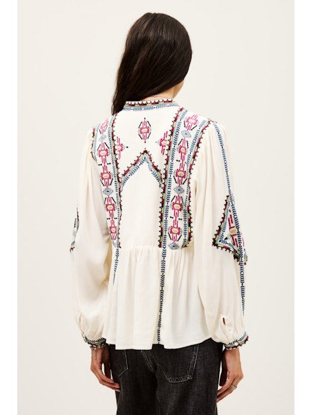 BLOUSE LM ECRU + PRINT