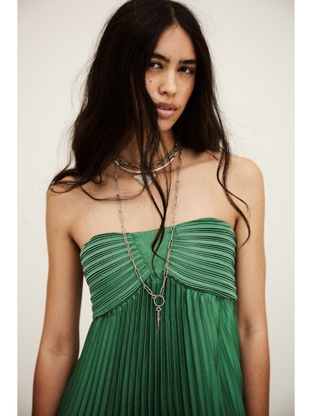 JURK BUSTIER LANG GROEN