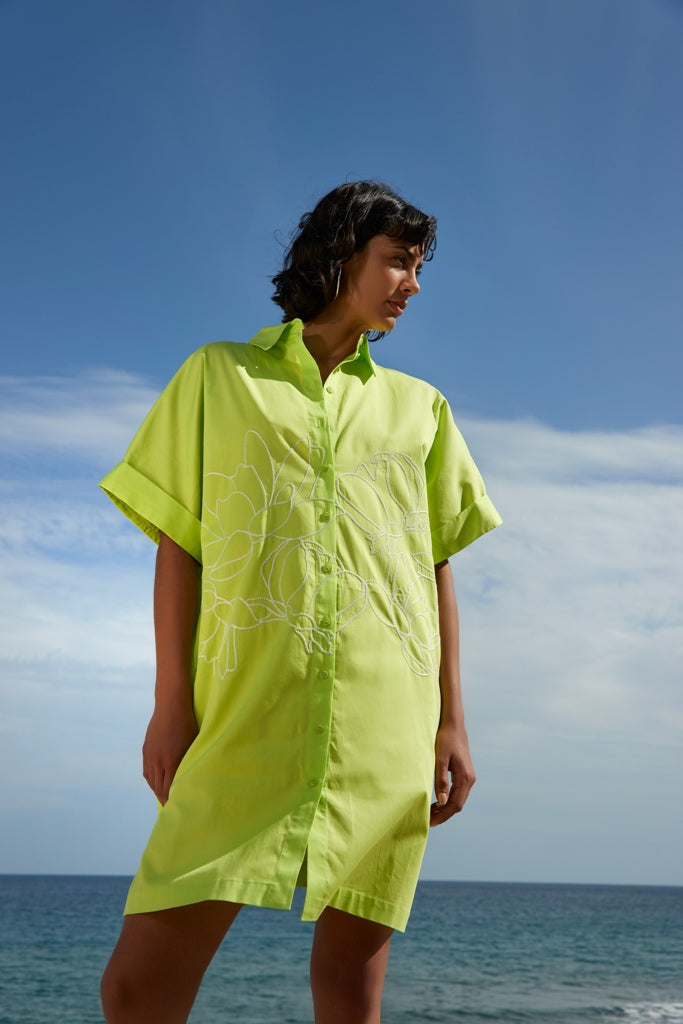 HEMDSJURK UNI GROEN+APPLI
