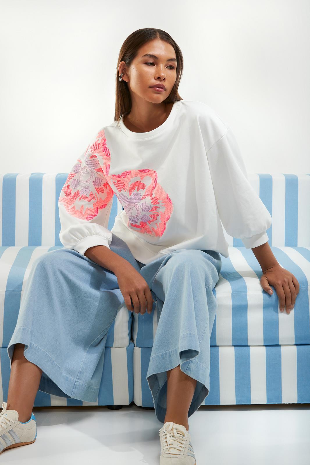 PULL UNI ECRU + APPLI