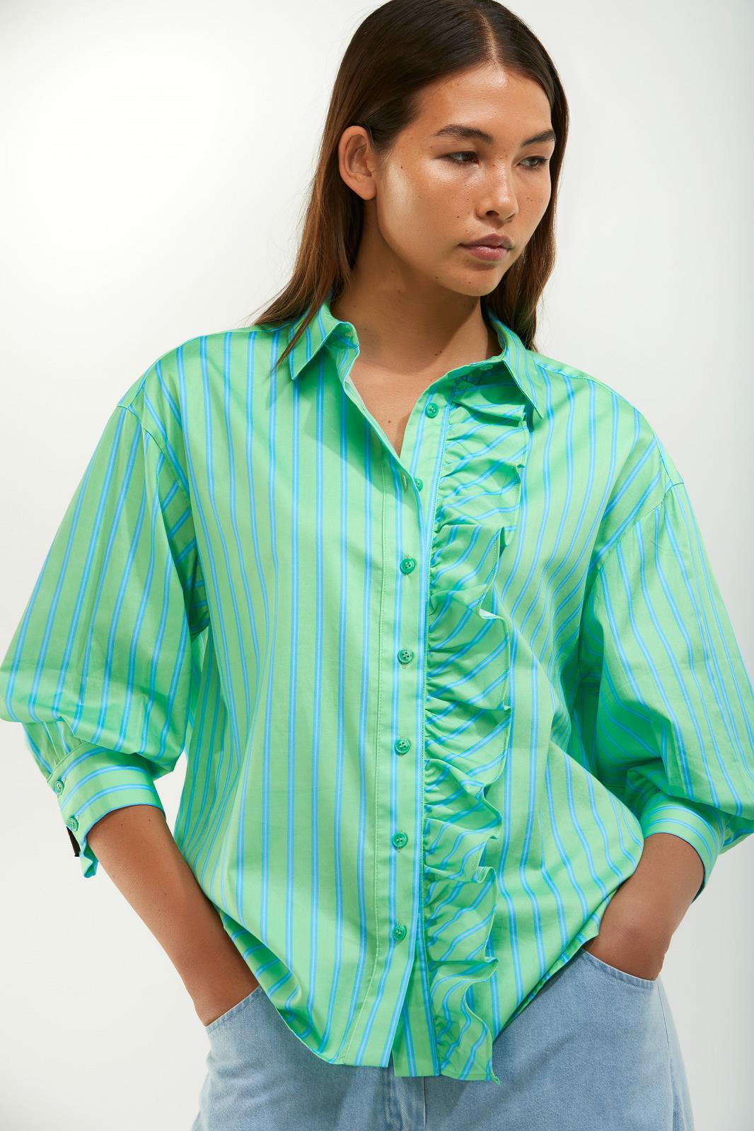 BLOES STREEP GROEN/BLAUW