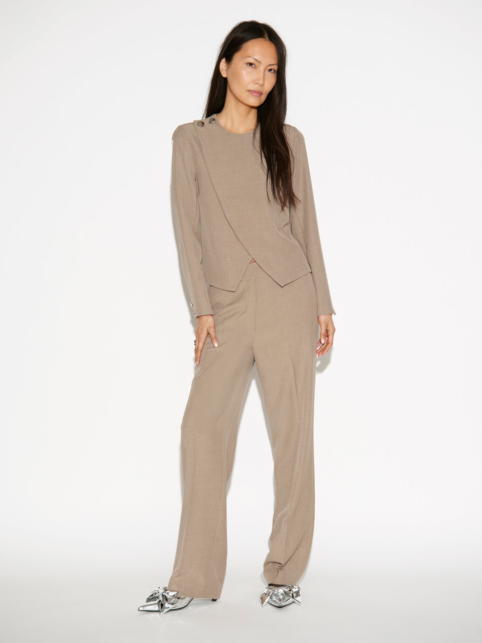 BROEK UNI TAUPE