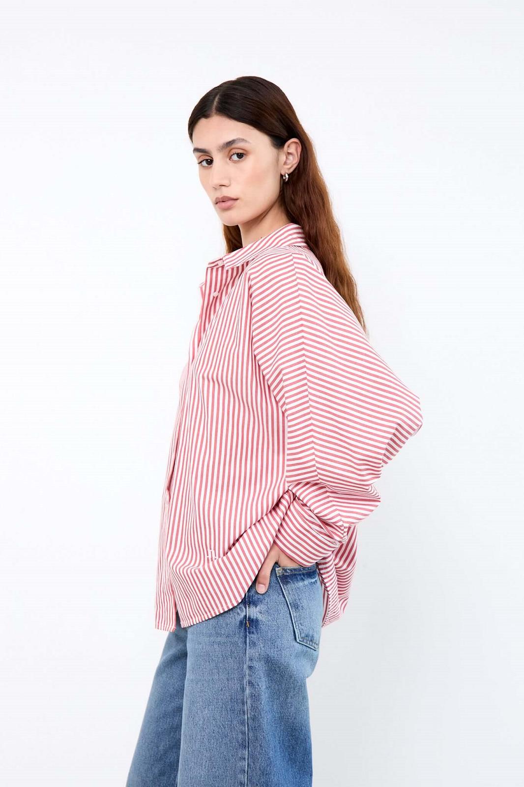 BLOUSE LS-*-STRIPE-RED