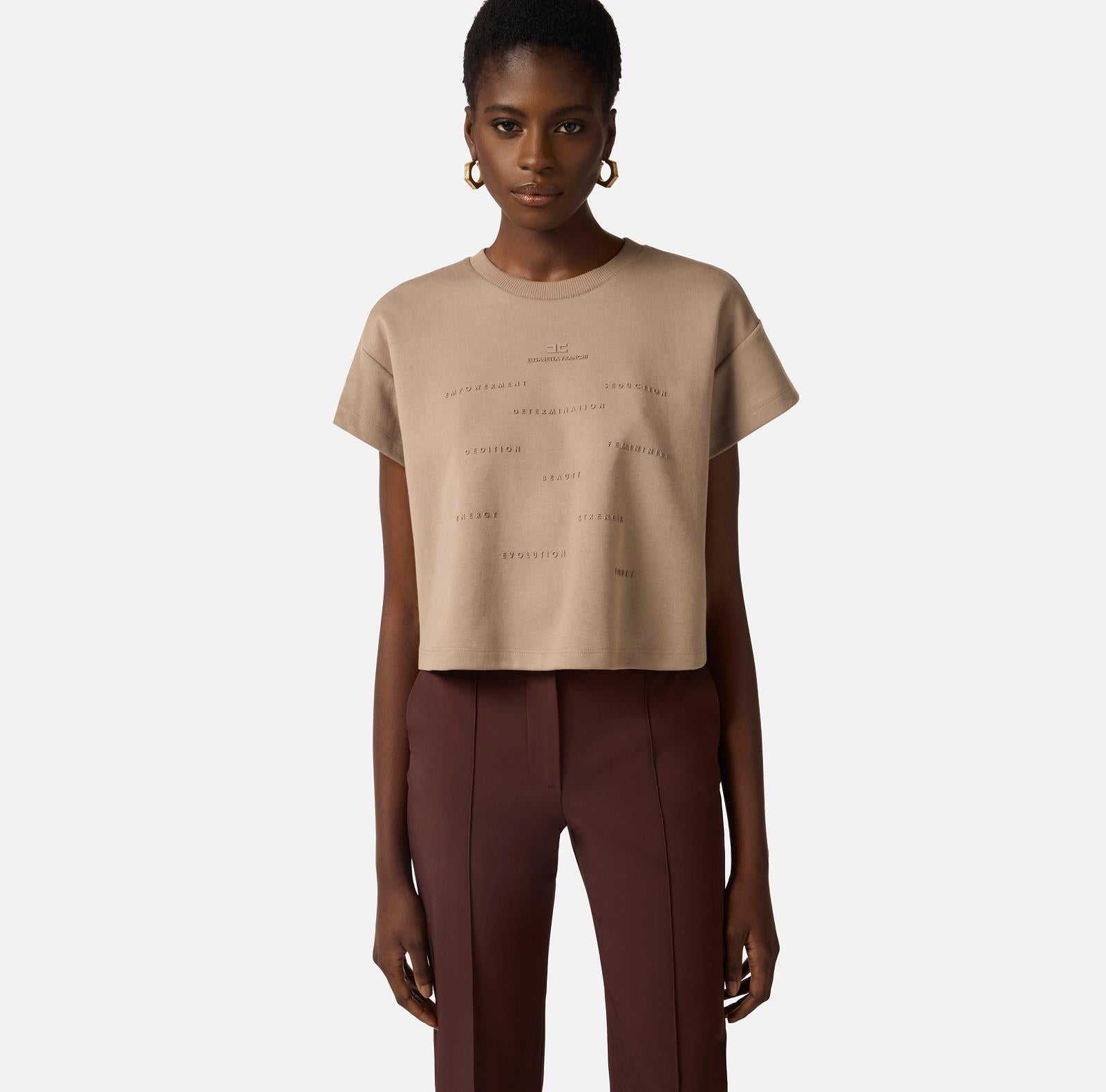 T-SHIRT KM UNI+PRINT TAUPE