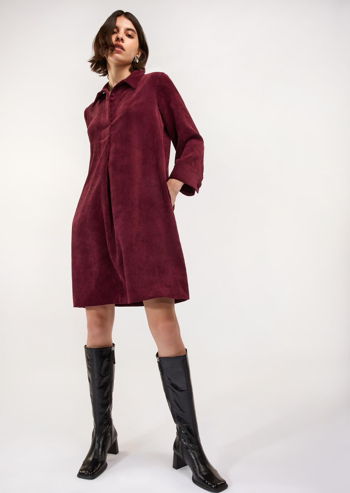 DRESS LS-*-UNI-AUBERGINE