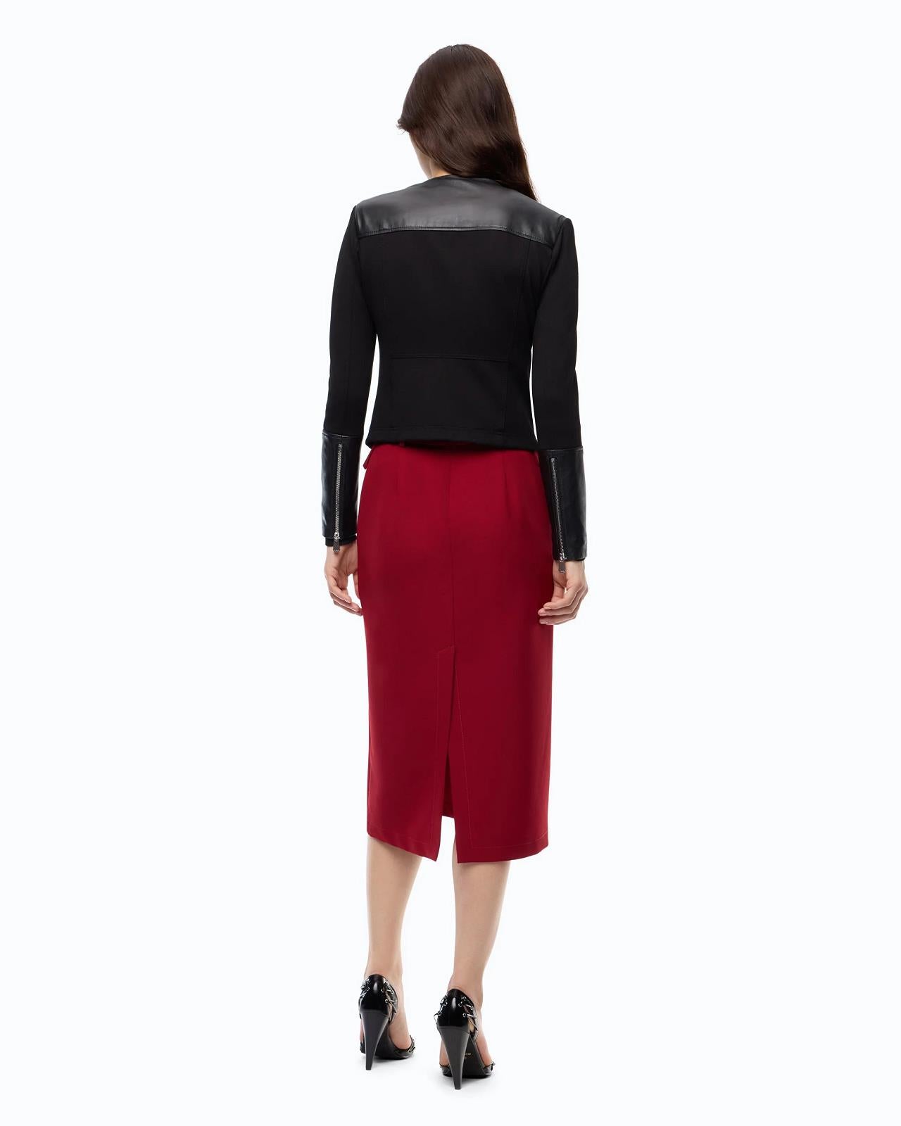 VEST LEDER+PUNTO ZWART
