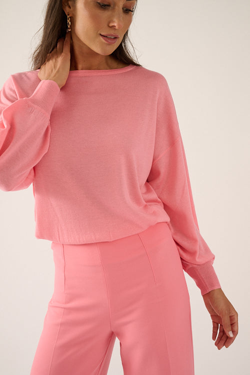 PULL LM BH UNI ROZE