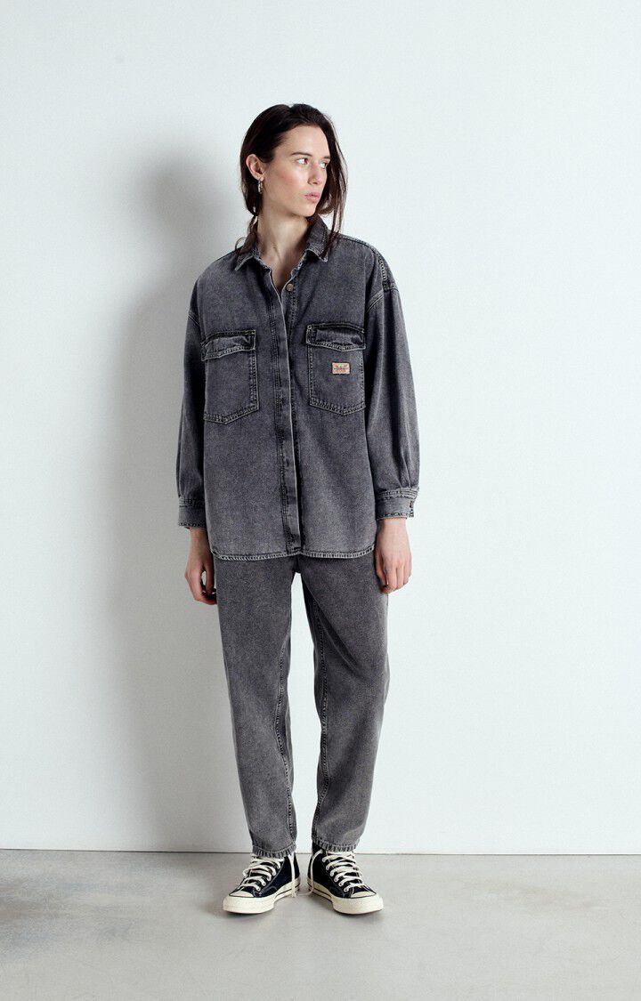 BLOUSE JACKET-DENIM-UNI-GREY