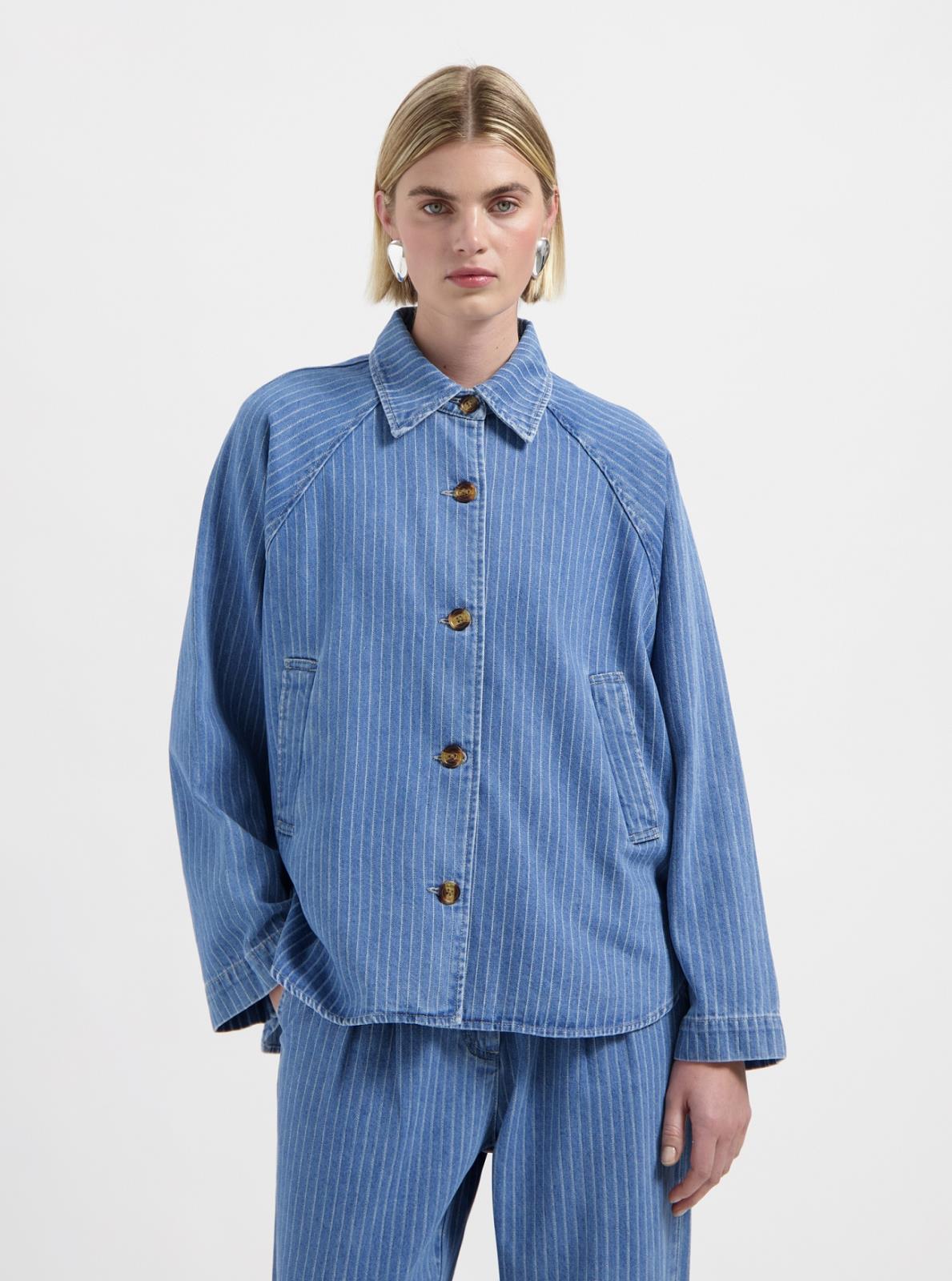 BLOES LM DENIM STREEP BLAUW