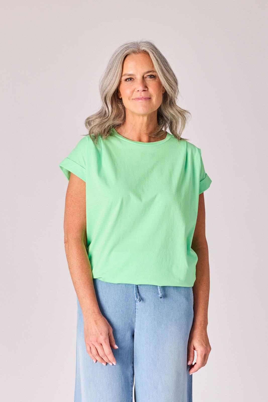 T-SHIRT KM RH UNI FLUO GROEN