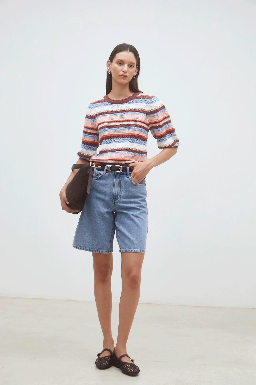 BERMUDA DENIM BLAUW