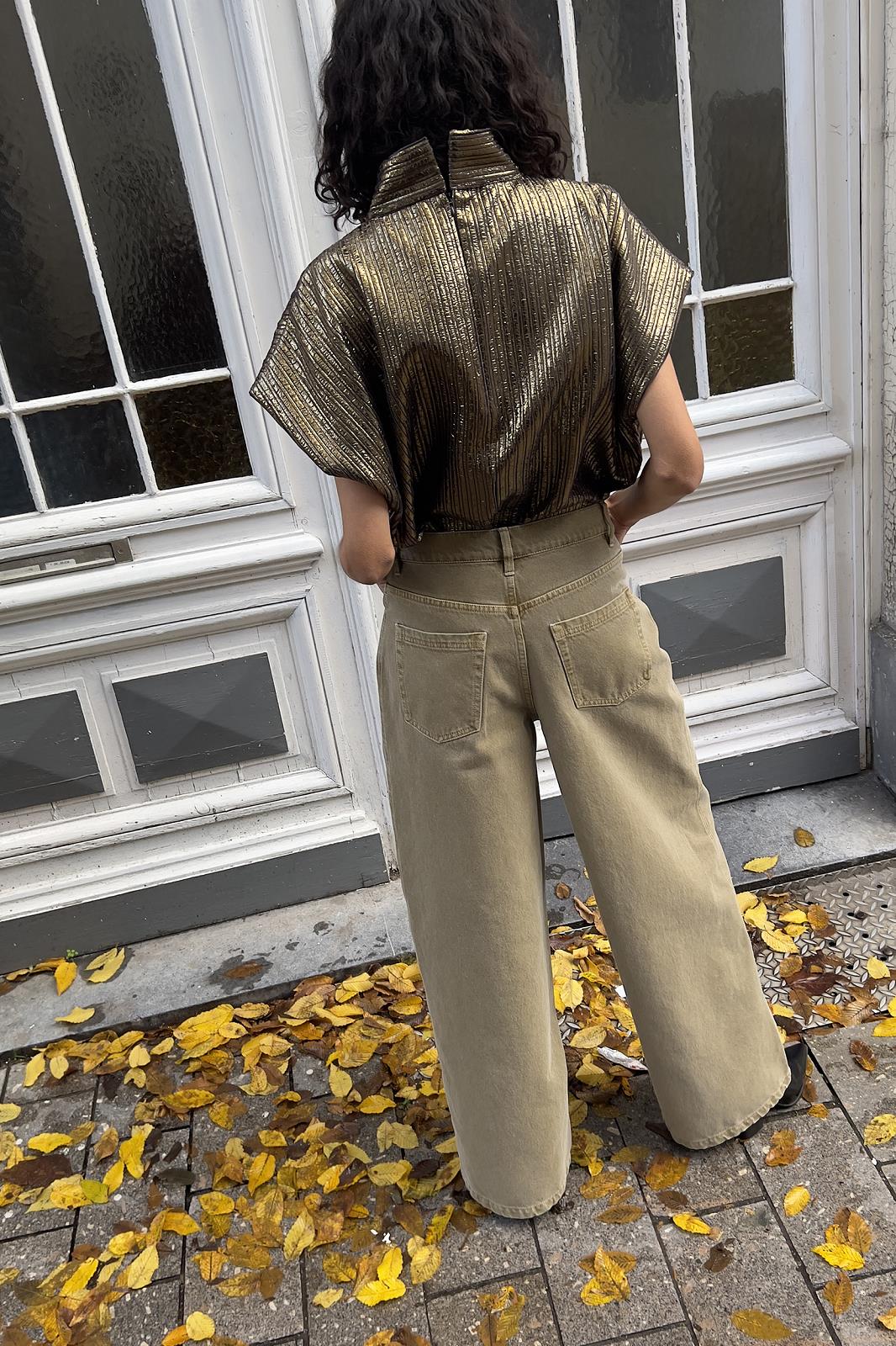 PANTS CASUAL L-DENIM/STR-UNI-GREEN LIGHT