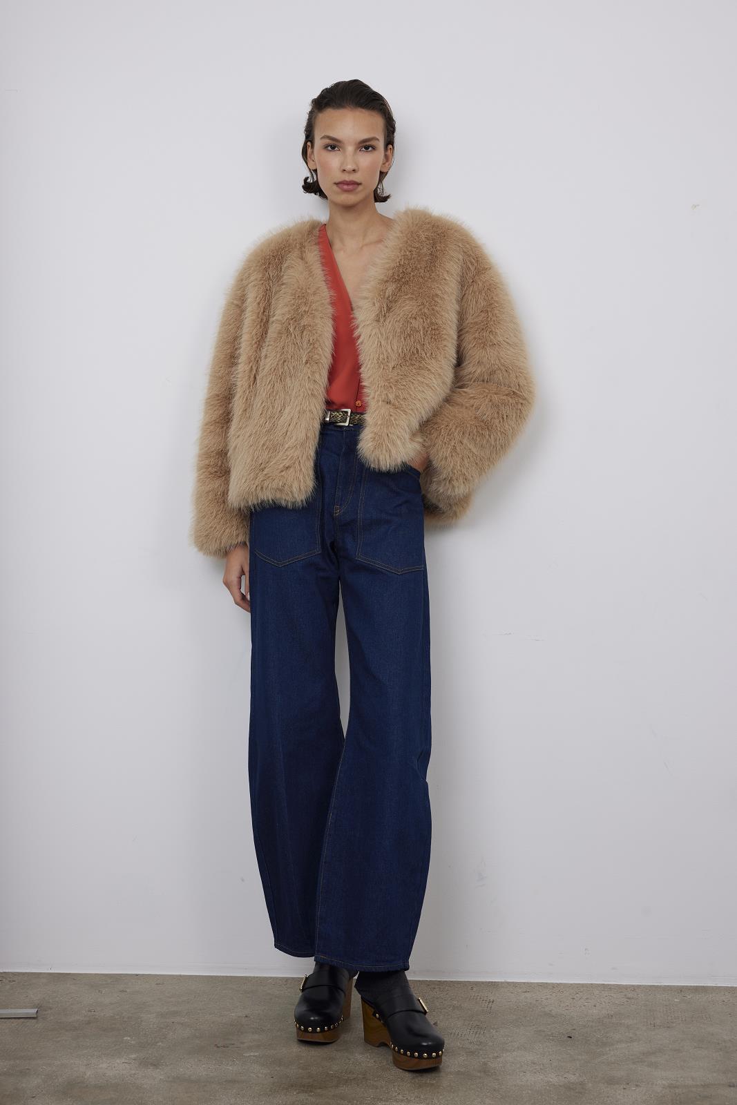 OUTDOOR S-FUR (FAKE)-UNI-BEIGE