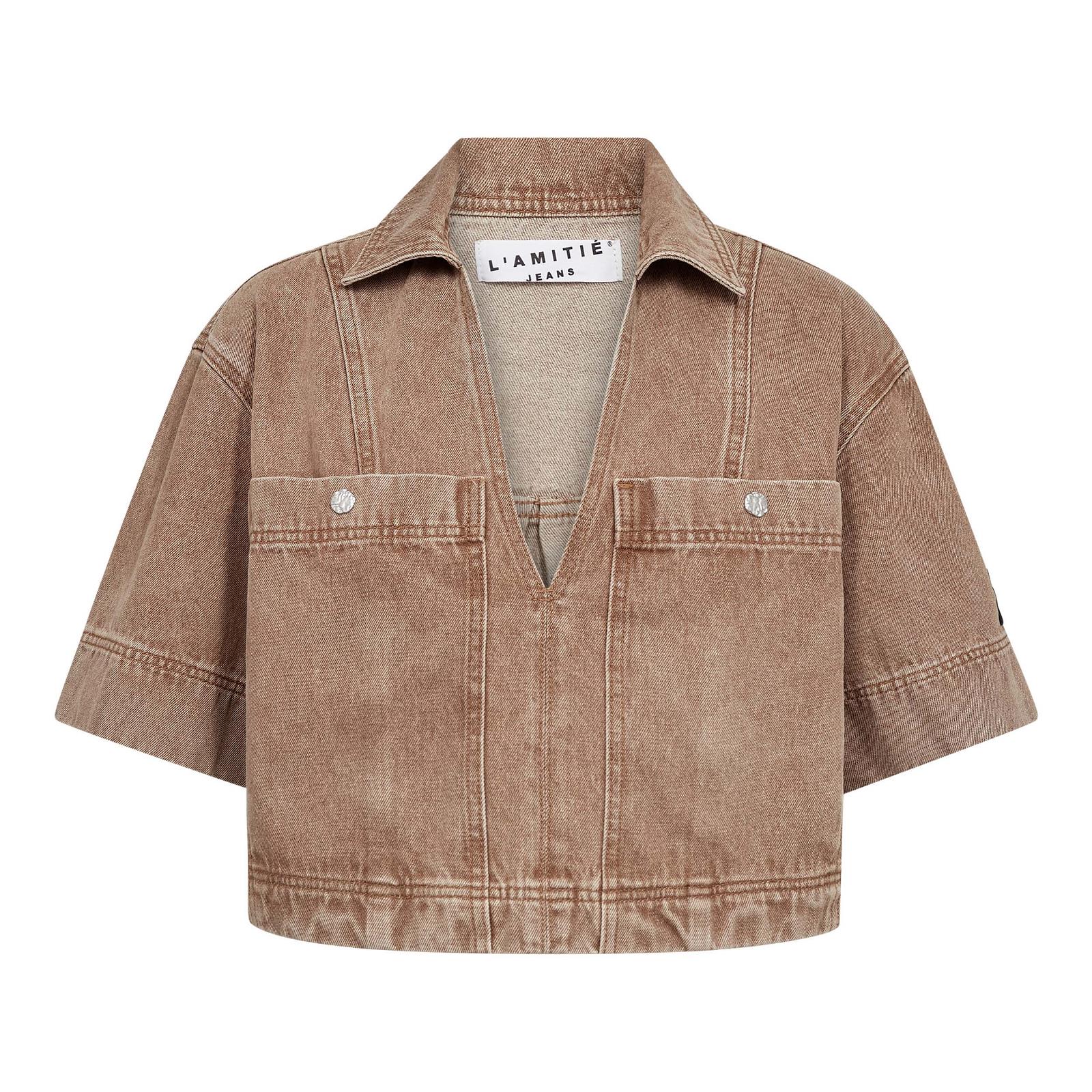 DENIM BLOUSE KM UNI CAMEL