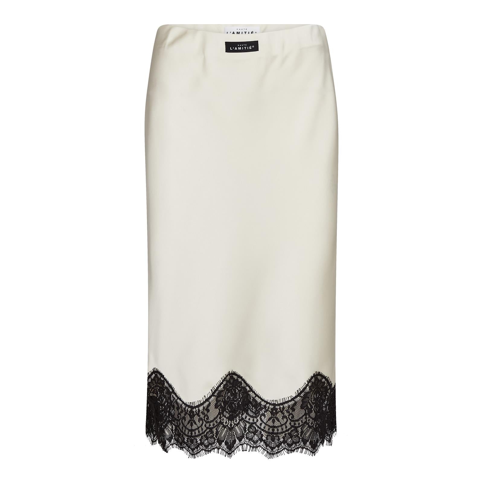 ROK IN SATIJN UNI WIT+KANT