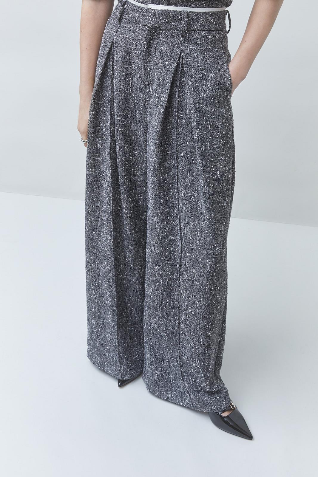 BROEK CHINE+APLLI GRIJS