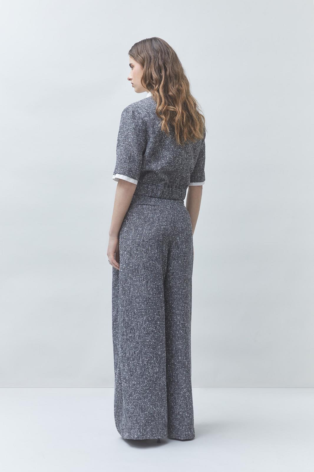 BROEK CHINE+APLLI GRIJS