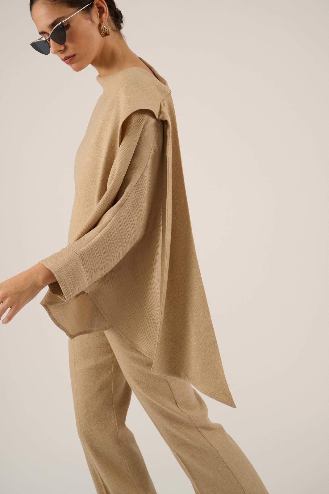 BLOUSE LS-*-UNI-BEIGE