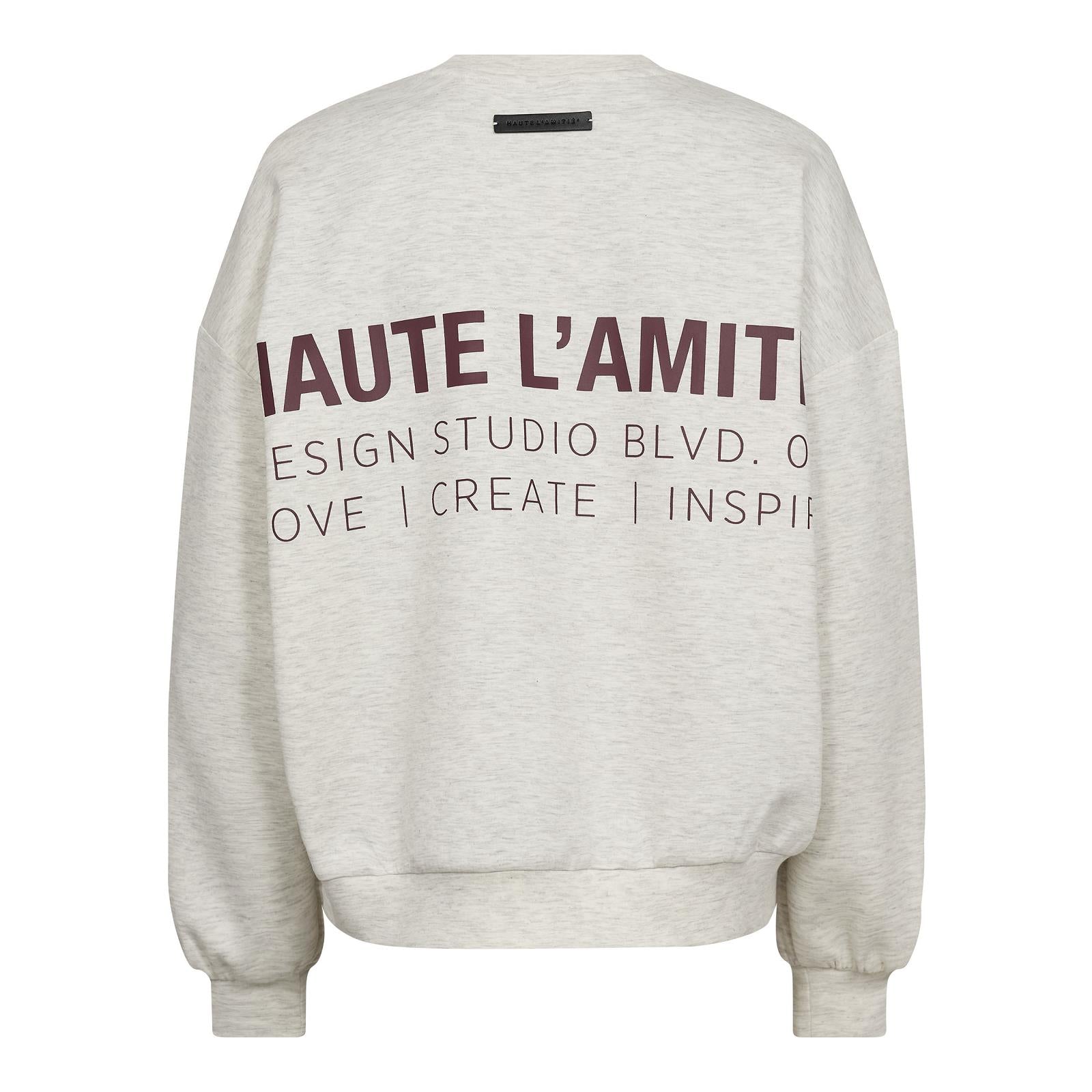 SWEATER LM GRIJS/BORDEAUX