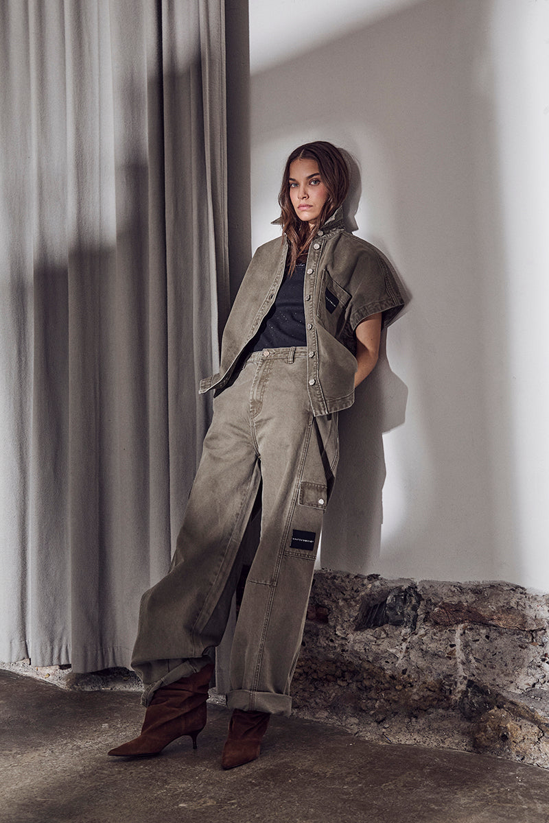 BROEK COTON BRUIN